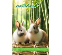 Notebook: The notebook has no lines to write on. Can draw and color pictures and the cover had a picture of a rabbit.