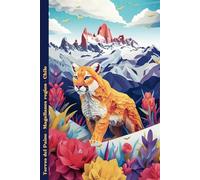 Notebook Torres del Paine: Blank lined paper - Chile illustration