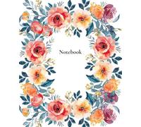 Notebook: Vibrant Watercolor Floral Cover | Wide Ruled Blank | 7.5" x 9.25" | 120 Pages | Perfect for School, Journaling & Daily Notes