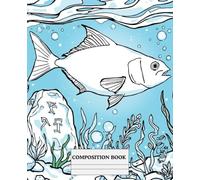 Notebook with A big fish Coloring Cover for Kids & Adults ,Back to School Supplies: Office and Work Supplies , Wide Ruled Notebook