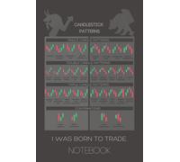 Notebook with Trading Candlestick patterns cheat sheet on cover. Bearish vs. Bullish.: I was born to trade. 50 Motivational quotes. 100 pages, grid sheets and blank sheets, 6"x9".