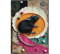 Notebook Year of The Rat Cover Mixed Media Design Black Rat Basking In The Sun: Soft Cover Lined College Ruled With 100 Pages| Journals for Writing, ... Travel Journal, Scientific Field Notes