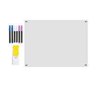 Noteglide Clear Pad - Note magnétique, bord de la planche | Tableau acrylique sans cadre avec accessoires pour écrire des rappels, planifier des repas et suivre les tâches dans la salle d'étude