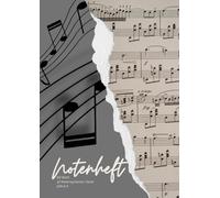 Notenheft: 12 Notensysteme pro Seite, 80 Blatt cremefarben, beidseitig bedruckt. DIN A 4 (8,27 x 11,69 Zoll). Für Schüler, Musikschüler, Lehrer und Musikbegeisterte.
