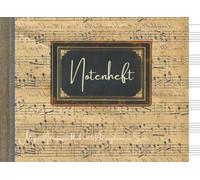 Notenheft A5 quer, Notenpapier block mit 6 Notensysteme pro Seite: Leere Notenblätter | 110 Seiten Notenlinien Heft inklusive Index, Qualitätspapier 90 g/m²