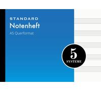 Notenheft A5 Querformat Blau: Blanko Notizbuch Mit Notenlinien 110 Seiten - 55 Blatt 5 Systeme Pro Seite