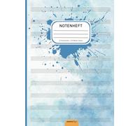 Notenheft: DIN A4 Notenlinienheft, Notenbuch für den Musik-Unterricht, A4 Blanko Notenpapier, Musiktheorie Schule, 60 Seiten mit 12 Notenzeilen / Systeme pro Blatt