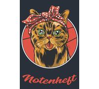 Notenheft: Din A5 Fuer Anfaenger Und Fortgeschrittene / Blanko Notenblock / Leere Notenzeilen / Notensystem / Fuer Die Schule / Komponist / Katze Katzenmama