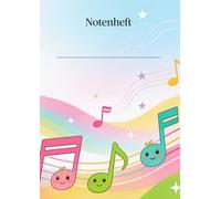 Notenheft für Kinder: A4 Notenlinien | 100 Seiten mit je 12 Notensystemen | leere Notenblätter