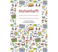 Notenheft für Kinder & Anfänger - 64 Seiten Blanko-Notenpapier: Inklusive Inhaltsverzeichnis, Anleitung für Violinschlüssel und Tonleitern | Perfekt ... viel Platz und großen Notenlinien | DIN A4