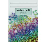Notenheft Lineatur 14 | DIN A4 |12 Notensysteme / Notenzeilen pro Seite | Musikheft über 75 Seiten inkl. Zusatzmaterial: diy Inhaltsverzeichnis | Seitenzahlen | ohne Hilfslinien | bunte Noten