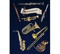 Notenheft Trompete DIN A4 Notenbuch Posaune Musikunterricht Waldhorn Notenlinienheft Große Lineatur Blasinstrumente Anfänger Kornett Querflöte ... Notensysteme Bariton Musiker Fagotte 02B01