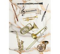 Notenheft Trompete DIN A4 Notenbuch Posaune Musikunterricht Waldhorn Notenlinienheft Große Lineatur Blasinstrumente Anfänger Kornett Querflöte ... Notensysteme Bariton Musiker Fagotte 02B08