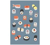 Notes: A Blank Japanese Kanji Practice Paper Notebook With Sushi Maki And Nigiri Pattern Cover Art