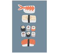 Notes: A Blank Japanese Kanji Practice Paper Notebook With Sushi Maki Nigiri Pattern Cover Art