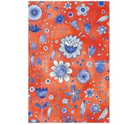 Notes: A Blank Sheet Music Notebook With Indigo Watercolor Flowers On Coral Cover Art