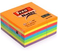Notes Adhésives 76x76 Fluor,Cube/Cheville 4 Couleurs