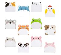 Notes Adhésives Animales pour Sachets de Fête, 24 Bloc-Notes Animaux Cartoons pour Garnitures de Sacs de Fête, Bloc-Notes Auto-Adhésifs pour Messages à domicile et cadeaux