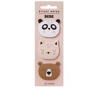 Notes Adhésives avec Animaux - 75 Feuilles - Panda + Chat + Ours