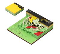 Notes adhésives - Bloc-notes créatif en papier sculpté | avec boîte de présentation déchirée à la main pour décoration de bureau