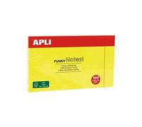 Notes adhésives de couleur jaune fluo - 100 feuilles - 125x75mm - Adhésif à base d'eau 100% écologique