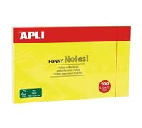 APLI Notes adhésives 15002 Grand format 125×75 mm Bloc de 100 feuilles Jaune fluo