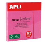 APLI Feuilles adhésives 11898 – 75 x 75 mm – Repositionnables – Rose