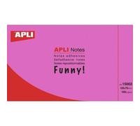 APLI Notes adhésives Funny Notes 15003 125 x 75 mm Bloc de 100 Rose fluo