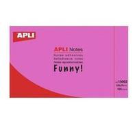 APLI 15003 Funny Notes adhésives 125 x 75 mm Bloc de 100 notes autocollantes Rose fluo