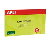 Notes Adhésives De Couleur Vert Fluo - 125x75mm - Adhésif À Base D'eau 100% Écologique