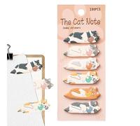 Notes adhésives en forme de chat - Notes adhésives pour chaton - Marque-pages avec onglets de 1,5 cm x 4,5 cm - Pour planificateur et dossier - Papeterie mignonne pour enseignants, salles de classe