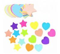 Notes Adhesives en Forme de Cœur Colorés, Petits Sticky Notes en Forme d'Étoile, 8 Couleurs, Faciles à Transporter, Idéaux pour l'École, le Bureau et la Maison