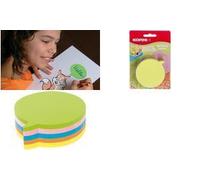 Kores Notes autocollantes Fantaisie forme bulle 70 x 70 mm 250 feuilles 5 couleurs assorties