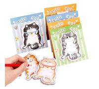 notes adhésives - Lot de 8 blocs de papeterie en forme de chat, ensemble adhésif réutilisable, équilibre d'icônes en papier, fournitures fonctionnelles de bureau, notes adhésives pour