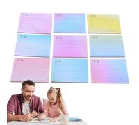 Notes adhésives Mémo Liste de choses à faire, Notes adhésives anglaises de planification lignée Autocollants autocollants Pack de 9 - Papier double adhésif sûr pour les bureaux des écoles de classe