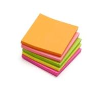 Notes adhésives Memo Sticky Notes, Lot de 5 notes autocollantes, 5 couleurs vives, 500 feuilles for le bureau, l'école et la maison