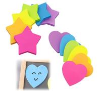 Notes adhésives mignonnes en forme, 360 Pièces Note Autocollant, Feuilles Forme De Coeur Auto-Adhésif Couleur Notes Adhésives, Forme de Coeur Étoile à Cinq Branches Auto-Adhésif Couleur, paquet de 12