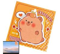 Notes adhésives mignonnes, notes adhésives amusantes | Blocs de notes adhésives d'animaux de menuiserie, trucs amusants de capybara, accessoires de papeterie de dessin animé, bloc-notes d'art