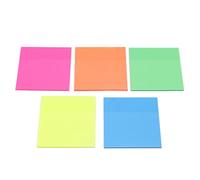 Notes adhésives Notes autocollantes 5 couleurs vives Bloc-notes adhésifs DIY pour fournitures scolaires de bureau Matériau PET 75 mm de long 75 mm de large 250 feuilles