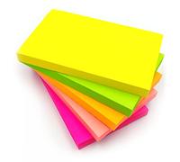 Notes adhésives Post-it lumineuses | Blocs-notes adhésifs rectangulaires | Liste de choses à faire | Pour la maison, le bureau et l'école | Lot de 4 | 76mm x 127mm 100 feuilles/bloc