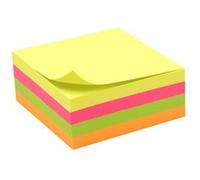 Notes adhésives repositionnables bloc 320 feuil. Coul. néon 75x75mm G