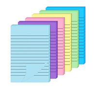 Notes Autocollantes 6 Pièces Notes Auto-Collantes Lignées, Blocs-Notes Autocollants de Doublé Coloré pour Bureau de l'École à Domicile 10 x 15 cm