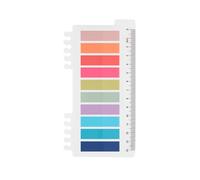Notes autocollantes avec bandes adhésives graduées - 200 pièces d'Ordinate - Onglets de notes adhésives pour marque-pages, étude, bureau, planificateur scolaire, mémo (J-Vibrant Summer)