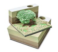 Notes autocollantes Calendrier 3D détachable 2024, bloc-notes 3D Love Sticky Notes Sticky Notes, 178 feuilles de papier bloc-notes, cadeau for décoration de bureau (amour)(Green Trees)