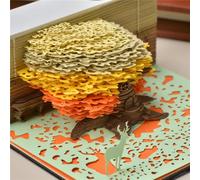 Notes autocollantes Calendrier 3D détachable 2024, bloc-notes 3D Love Sticky Notes Sticky Notes, 178 feuilles de papier bloc-notes, cadeau for décoration de bureau (amour)(Yellow Trees)