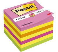 Notes Autocollantes Cube,Couleurs Neon Rainbow,1 Bloc De 325 Feuilles,76 Mmx76 Mm,Rose,Jaune,Orange,Vert-Feuillets Adhésifs Pour Prise De Notes,Listes De Tâches Et Rappels