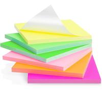 Notes Autocollantes Électrostatiques Auto-Adhésives 76 Mmx76 Mm 480 Feuilles Magnétiques Sticky Notes,Mobiles Et Coulissantes Sur N'importe Quelle Surface (Multicolore)