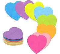 Notes Autocollantes En Forme De C?Ur - 7 X 7 Cm - En Forme De C?Ur - Multicolore - Pour Boîtes À Déjeuner, Bureaux À Domicile (8 Couleurs)[X907]