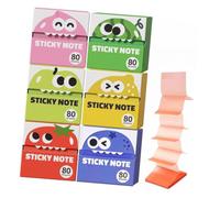 Notes autocollantes fruits avec distribution entrelacée et 6 | Format entrelacé pour la prise de notes répétée, 6 blocs de 80 feuilles chacun, marque-pages pour livres