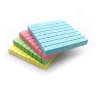 Notes autocollantes lignées | Post-it couleur pastel | adhésifs résistants | listes de tâches | Blocs-notes pour la maison, le bureau et l'école | Blocs-notes mémo | Lot de 4 | 100 feuilles par bloc